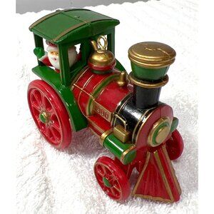 Hallmark 1980 Tree-Trimmer Collection Santa Train Ornament Red & Green